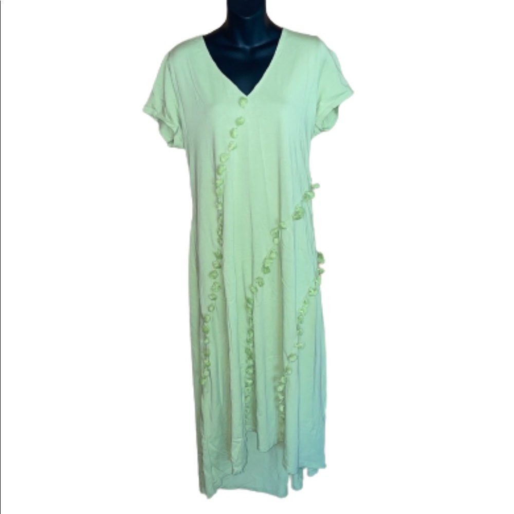 Soft Surroundings lime green short sleeve maxi dress  size petite L